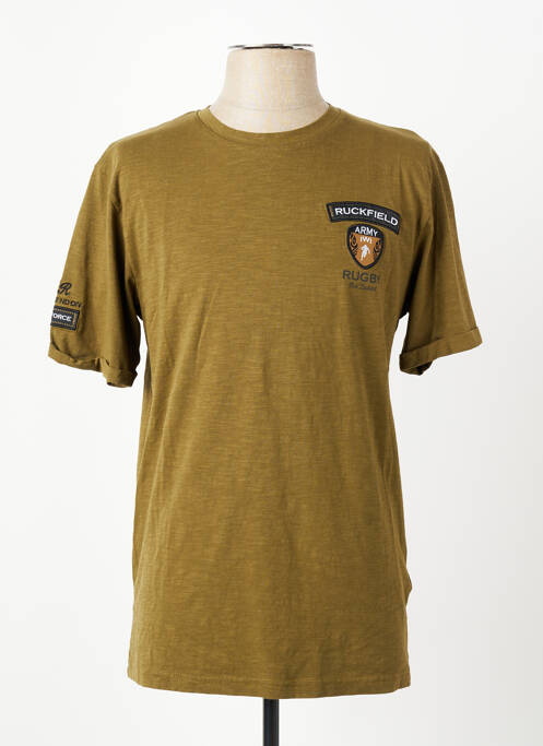 T-shirt broderie manches courtes vert RUCKFIELD homme