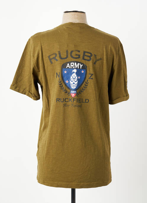 T-shirt broderie manches courtes vert RUCKFIELD homme