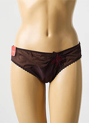Culotte effet matière satinée marron MARIE JO femme