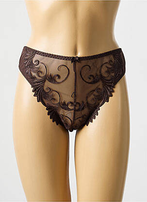 Tanga stretch marron EMPREINTE femme