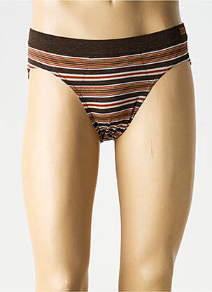 Slip imprimé rayures marron HOM homme