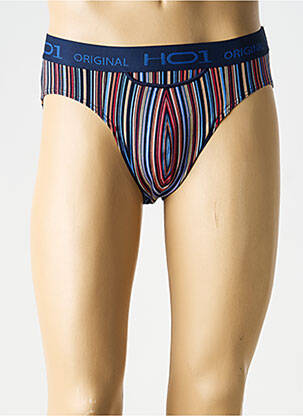 Slip imprimé rayures bleu HOM homme