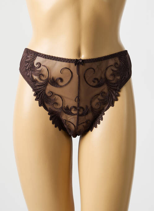 Tanga stretch marron EMPREINTE femme