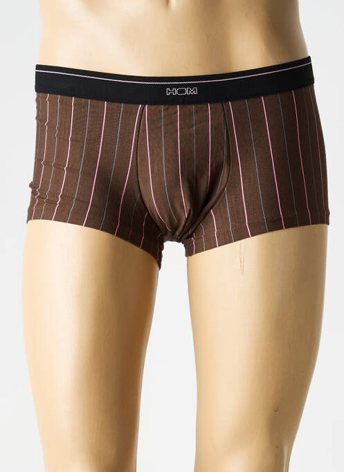 Boxer imprimé rayures marron HOM homme