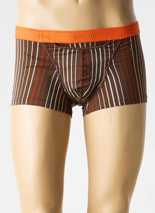 Boxer imprimé rayures marron HOM homme