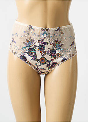 Culotte haute bi-matiére beige LOUISA BRACQ femme