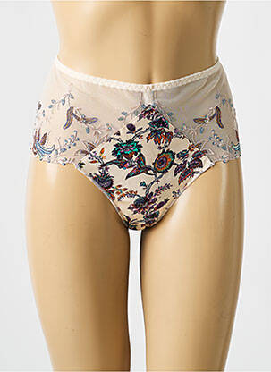 Culotte haute bi-matiére beige LOUISA BRACQ femme