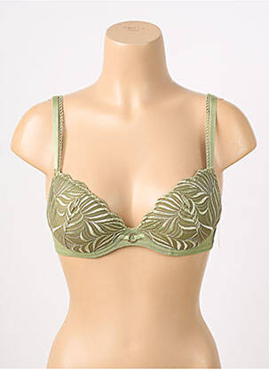 Soutien-gorge effet matière satinée haut soutien-gorge push-up vert AUBADE femme