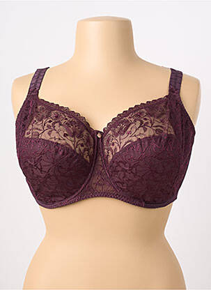 Soutien-gorge effet matière satinée haut soutien-gorge emboitant violet EMPREINTE femme