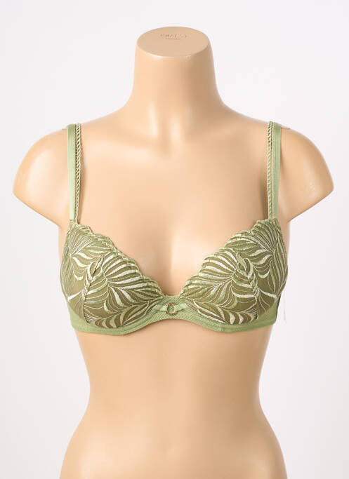 Soutien-gorge effet matière satinée haut soutien-gorge push-up vert AUBADE femme