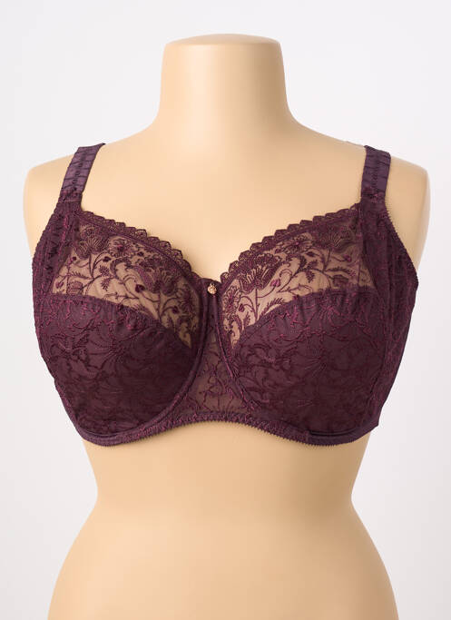 Soutien-gorge effet matière satinée haut soutien-gorge emboitant violet EMPREINTE femme