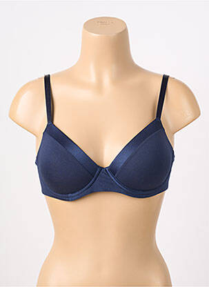 Soutien-gorge effet matière satinée haut soutien-gorge moulé bleu CALIDA femme