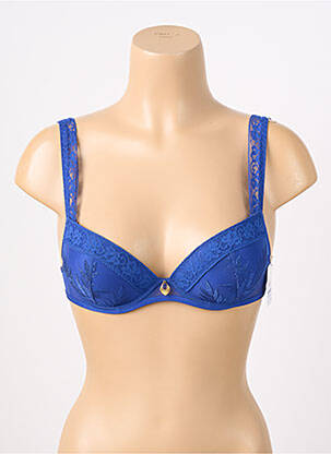 Soutien-gorge effet matière satinée haut soutien-gorge balconnet bleu AUBADE femme