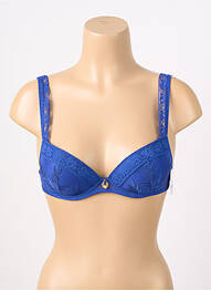 Soutien-gorge effet matière satinée haut soutien-gorge balconnet bleu AUBADE femme
