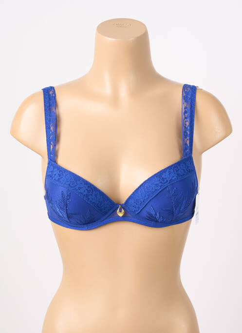 Soutien-gorge effet matière satinée haut soutien-gorge balconnet bleu AUBADE femme