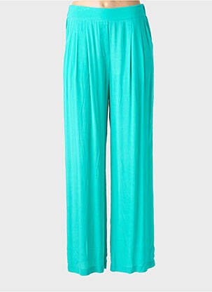 Pantalon droit taille élastique bleu SUNCOO femme