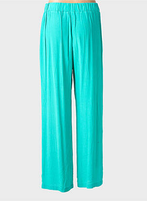 Pantalon droit taille élastique bleu SUNCOO femme