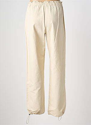 Pantalon droit fermeture zippée sous rabat boutonné beige SELECTED femme