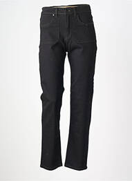 Pantalon droit fermeture zippée sous rabat boutonné noir BREIZH ANGEL femme