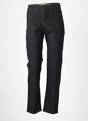 Pantalon droit fermeture zippée sous rabat boutonné noir BREIZH ANGEL femme