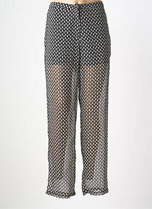 Pantalon droit fermeture zippée sous rabat avec crochet noir SCHOOL RAG femme