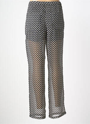 Pantalon droit fermeture zippée sous rabat avec crochet noir SCHOOL RAG femme