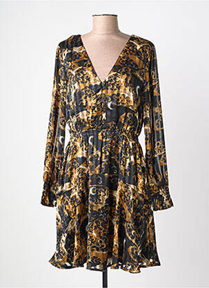 Robe courte coupe évasée manches longues noir SCOTCH & SODA femme