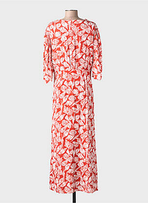 Robe longue imprimé fantaisie manches 3/4 orange SCOTCH & SODA femme
