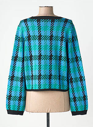 Gilet manches longues col rond bleu SUNCOO femme