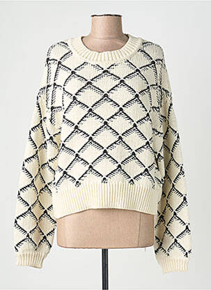 Pull coupe droite manches longues beige SELECTED femme