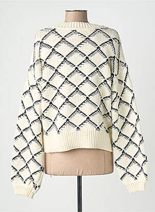 Pull coupe droite manches longues beige SELECTED femme