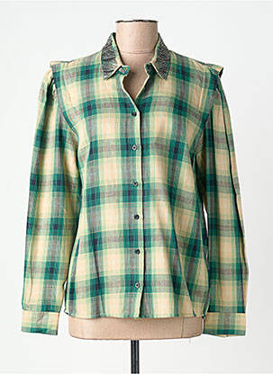 Chemisier coupe cintrée manches longues vert IKKS femme