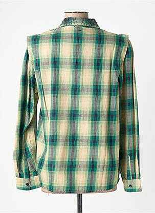 Chemisier coupe cintrée manches longues vert IKKS femme