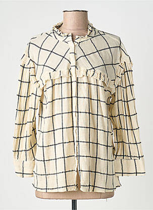 Chemisier imprimé fantaisie manches longues beige MKT STUDIO femme