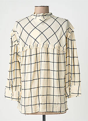 Chemisier imprimé fantaisie manches longues beige MKT STUDIO femme
