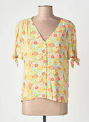 Chemisier manches courtes manches courtes jaune ARTLOVE femme