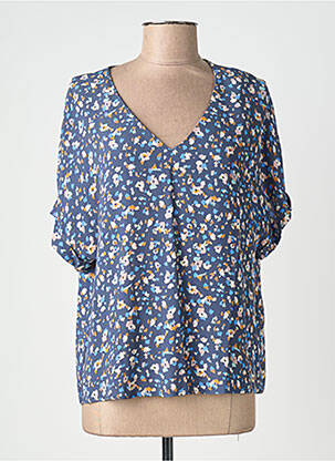 Top imprimé fantaisie manches courtes bleu I.CODE (By IKKS) femme