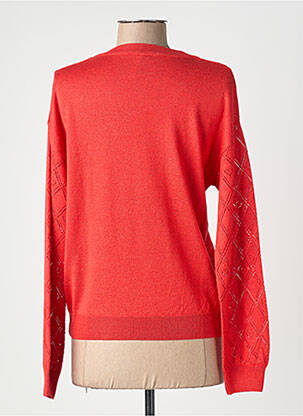 Pull col v manches longues orange I.CODE (By IKKS) femme