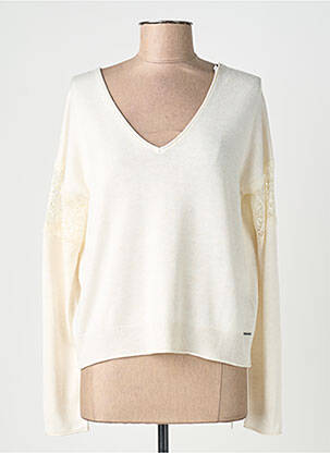 Pull coupe cintrée manches longues beige IKKS femme
