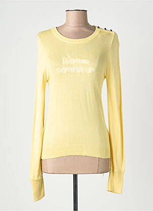 Pull coupe cintrée manches longues jaune I.CODE (By IKKS) femme