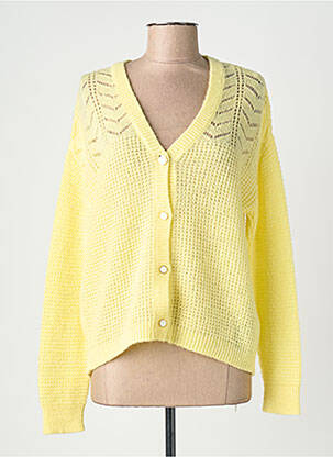Gilet manches longues fermeture boutonnée sur le devant jaune I.CODE (By IKKS) femme
