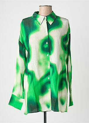Chemisier imprimé fantaisie manches longues vert SELECTED femme
