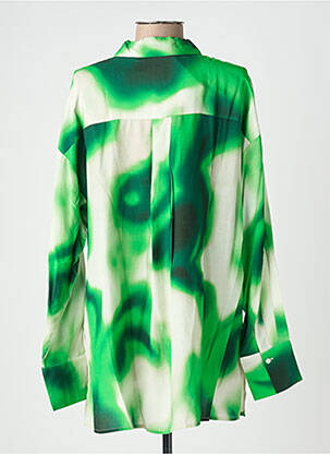 Chemisier imprimé fantaisie manches longues vert SELECTED femme