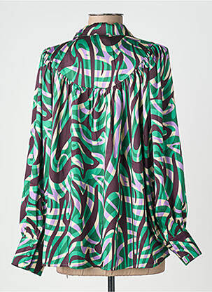 Chemisier imprimé fantaisie manches longues vert SUNCOO femme