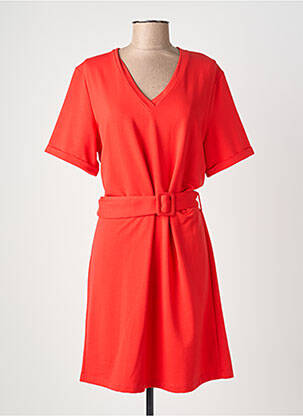 Robe mi-longue manches courtes manches courtes rouge I.CODE (By IKKS) femme