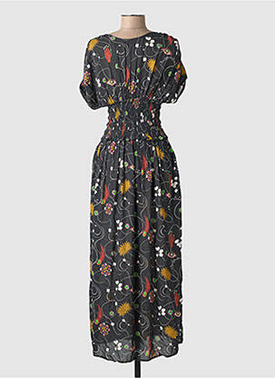 Robe longue imprimé fantaisie manches courtes noir SCOTCH & SODA femme