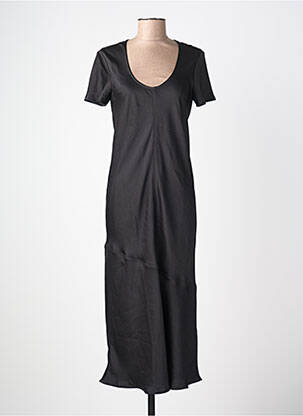 Robe longue manches courtes manches courtes noir IKKS femme
