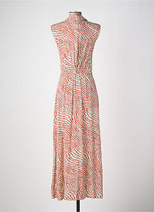 Robe longue imprimé fantaisie sans manche orange LE TEMPS DES CERISES femme