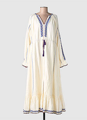 Robe longue manches longues manches longues beige SCOTCH & SODA femme