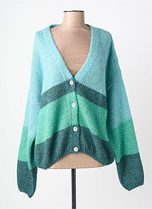 Gilet manches longues fermeture boutonnée sur le devant bleu ONE STEP femme